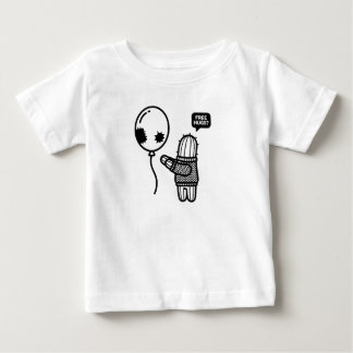 Funny Minimalist Cactus Hugging Balloon Sticker ベビーTシャツ