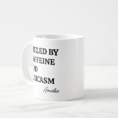 Funny Minimalist Caffeine Sarcasm Personalized コーヒーマグカップ (正面左)