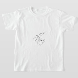 Funny Minimalist Cat Kids Tシャツ