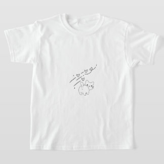 Funny Minimalist Cat Kids Tシャツ