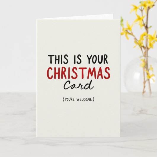Funny Minimalist Christmas Card This Is Your Card カード (黄色い花)