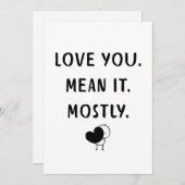 Funny Minimalist Love Quote Design シーズンカード (正面/裏面)