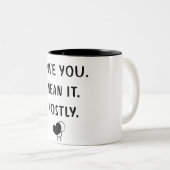 Funny Minimalist Love Quote Design Mug ツートーンマグカップ (正面右)