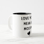 Funny Minimalist Love Quote Design Mug ツートーンマグカップ (正面左)
