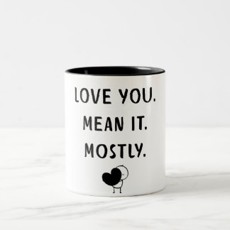 Funny Minimalist Love Quote Design Mug ツートーンマグカップ