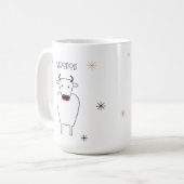 Funny Minimalist Moodolf The Red Nose Reindeer Pun コーヒーマグカップ (正面左)