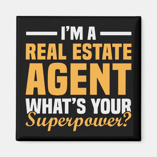 Funny Minimalist Real Estate Agent Superpower マグネット (正面)