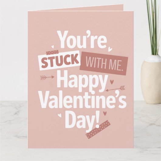 Funny Minimalist Retro Pop Valentine's Day  カード (正面)