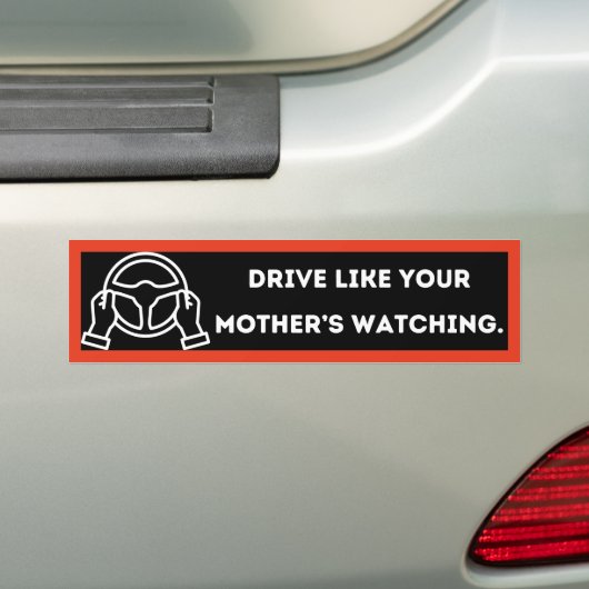 Funny Minimalist Safe Driving Bumper Sticker バンパーステッカー (車上)