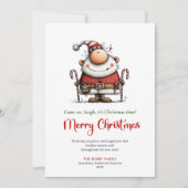 Funny Minimalist Santa Playful Holiday Greeting シーズンカード (正面)