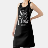 Funny Minimalist Typography The Liver Lovers Club エプロン (インサイチュ)