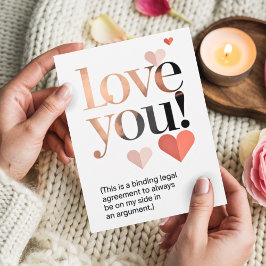 Funny Minimalist Your Mine Valentine's Day  カード