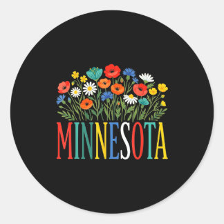 Funny minnesota floral vacation group matching ラウンドシール