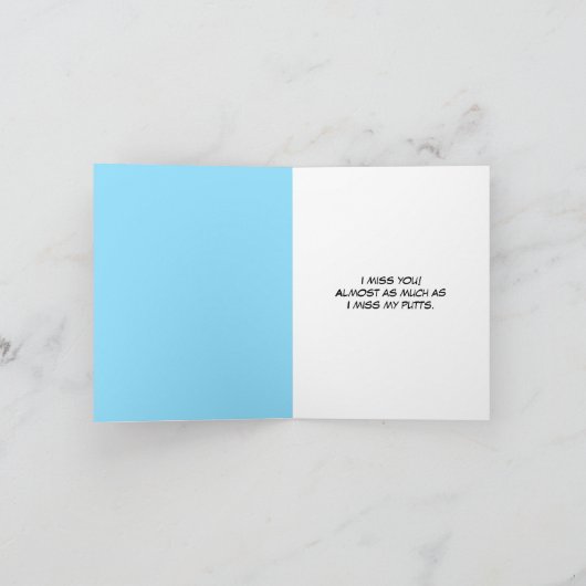 Funny Missing You Golf Ball In Rough カード (内部)