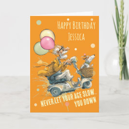 Funny Mobility Scooter Birthday Card カード