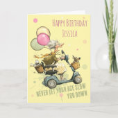 Funny Mobility Scooter Birthday Card カード (正面)