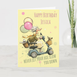 Funny Mobility Scooter Birthday Card カード