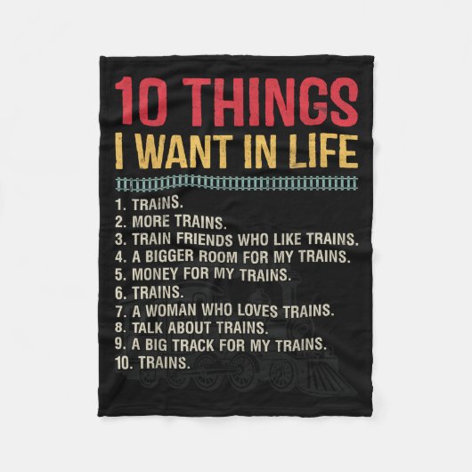 Funny Model Railroad Conductor Train Lover Locomot フリースブランケット (正面)