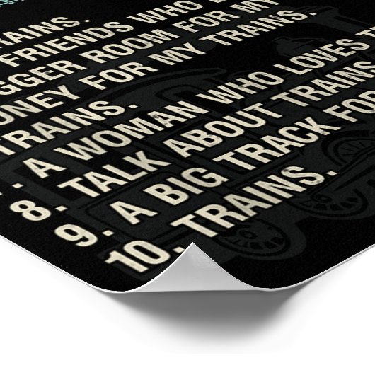 Funny Model Railroad Conductor Train Lover Locomot ポスター (角)