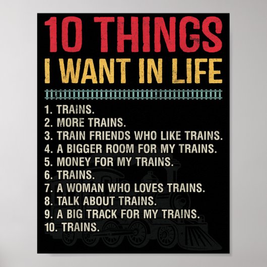 Funny Model Railroad Conductor Train Lover Locomot ポスター (正面)