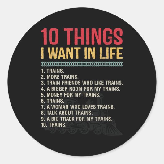 Funny Model Railroad Conductor Train Lover Locomot ラウンドシール (正面)