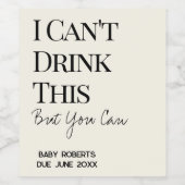 Funny Modern Baby Reveal Pregnancy Announcement  ワインラベル (シングルラベル)