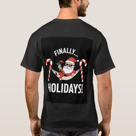Funny Modern Christmas T-Shirt | Santa Design Tシャツ (裏面)