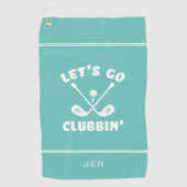 Funny Modern Golfer Humor Sports Teal  ゴルフタオル (正面)