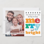 Funny Modern Merry and Bright Colorful シーズンカード (正面)