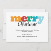Funny Modern Merry and Bright Colorful シーズンカード (裏面)