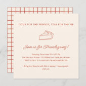 Funny Modern Pie Friendsgiving Party Thanksgiving 招待状 (正面/裏面)