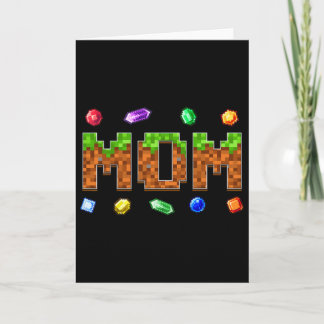 Funny Mom Dad Birthday Boy Kid Video Gamer Pixel  カード