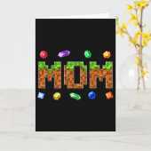 Funny Mom Dad Birthday Boy Kid Video Gamer Pixel  カード (黄色い花)