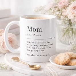 Funny Mom Definition Mug With Photo Grid コーヒーマグカップ
