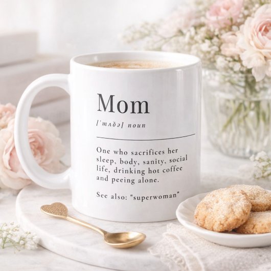 Funny Mom Definition Mug With Photo Grid コーヒーマグカップ