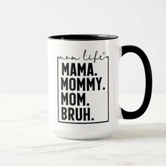 Funny Mom Life Coffee Gift Ceramic Black Mug Decor マグカップ (右)
