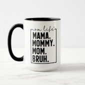 Funny Mom Life Coffee Gift Ceramic Black Mug Decor マグカップ (左)