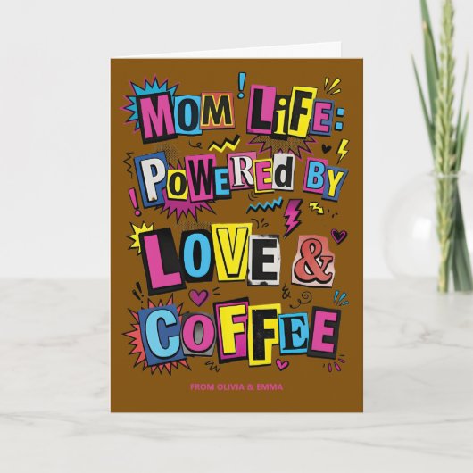 Funny Mom Life Coffee Retro Mother's Day カード (正面)
