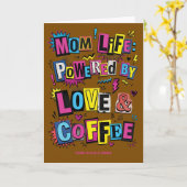 Funny Mom Life Coffee Retro Mother's Day カード (黄色い花)