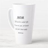 Funny Mom Quote Elegant Script Art カフェラテマグ (左アングル)
