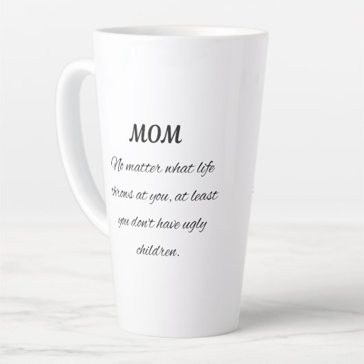 Funny Mom Quote Elegant Script Art カフェラテマグ (左アングル)