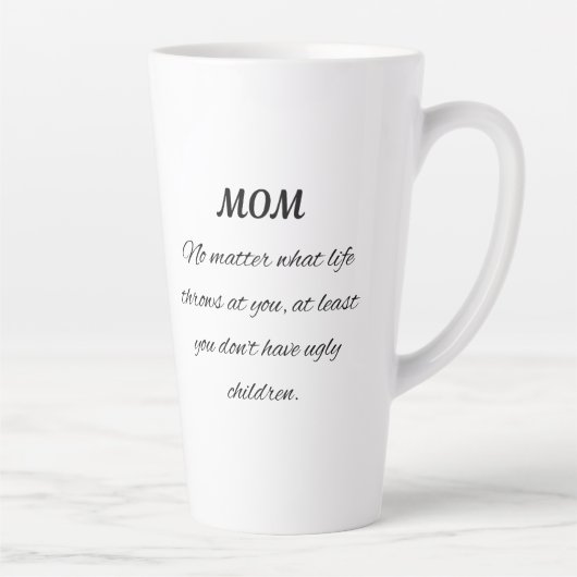 Funny Mom Quote Elegant Script Art カフェラテマグ (右)
