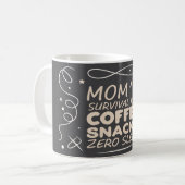 Funny Mom Survival Mug 2026, exhausted mom mug コーヒーマグカップ (正面左)
