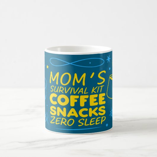 Funny Mom Survival Mug 2026, Tired Mom Mug コーヒーマグカップ (中央)