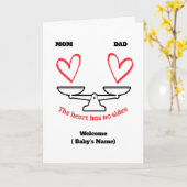Funny Mom vs Dad Balance Greeting Card - Personali カード (黄色い花)