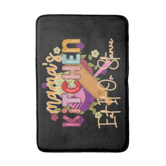 Funny Momma's kitchen word art バスマット (正面縦)