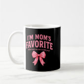 Funny Moms Favorite Child Daughter I'm Mom's Favor コーヒーマグカップ (左)