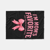 Funny Moms Favorite Child Daughter I'm Mom's Favor フリースブランケット (正面(横))