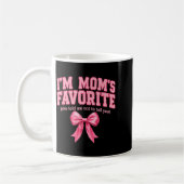 Funny Moms Favorite Child Son Daughter I'm Mom's F コーヒーマグカップ (左)