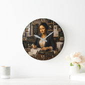 Funny Mona Lisa Accountant Office Decor ラージ壁時計 (ホーム)